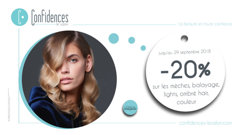 - 20% sur les mèches - balayage - lights - ombré hair - couleur