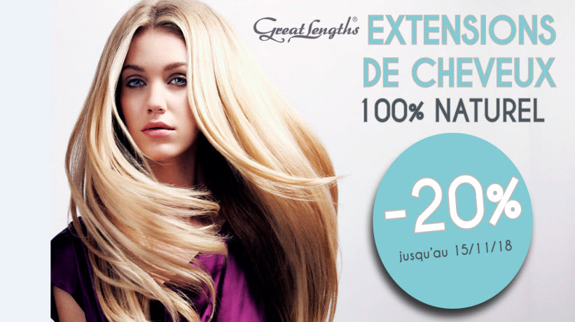 - 20% Extensions cheveux 100% Naturel